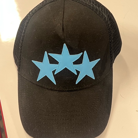 AMIRI Black Cap with Blue Star Design